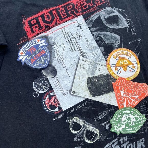 AVIREX💫SzM💫black tshirt  - Picture 2 of 7